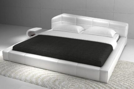 Ultra Modern White Platform Bed
