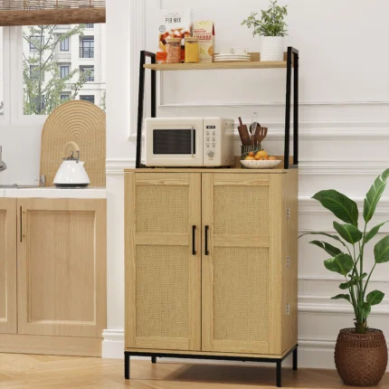 kitchen pantry cabinet with ratten doors